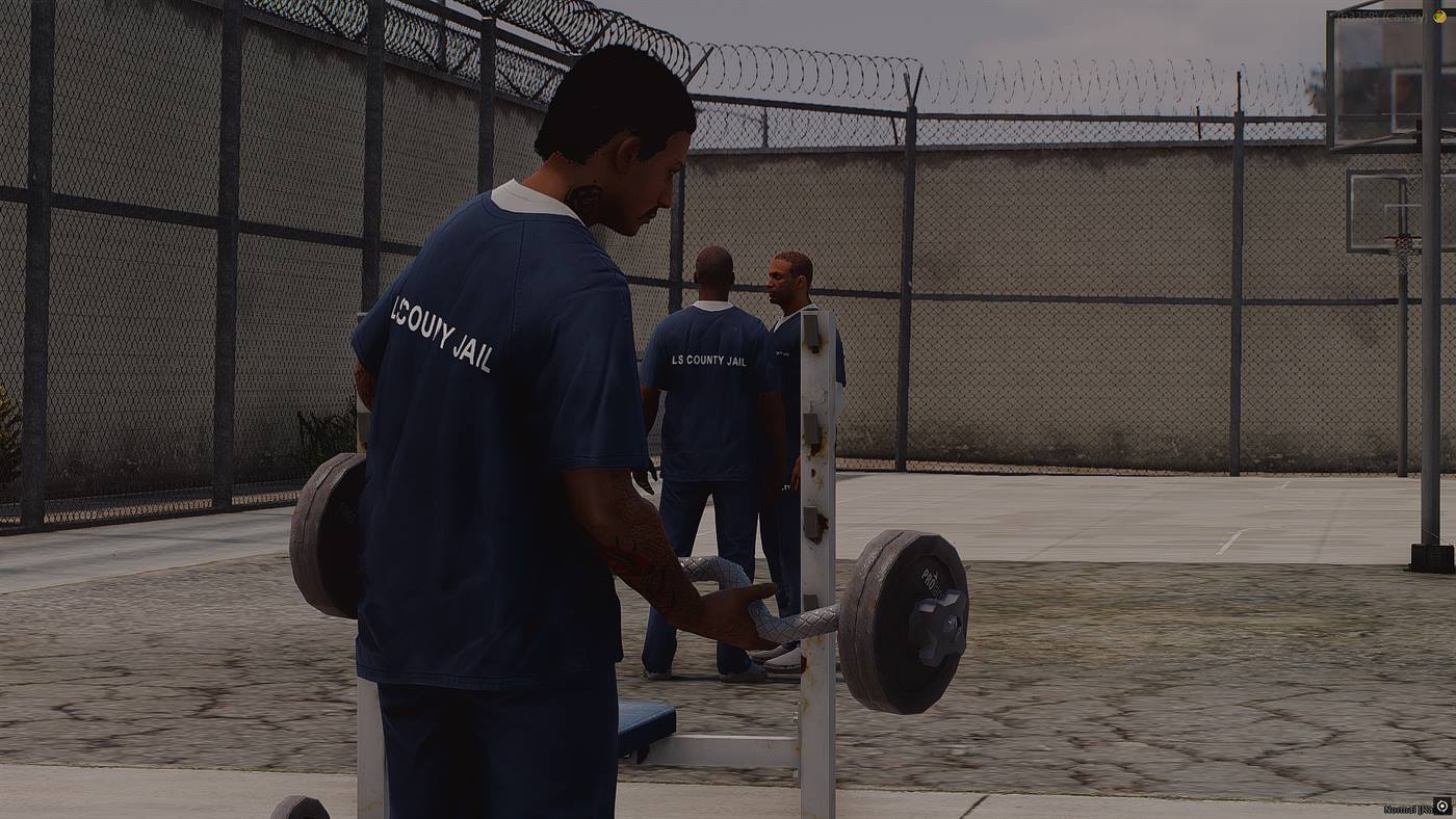 Criminal organizations jail yard scene