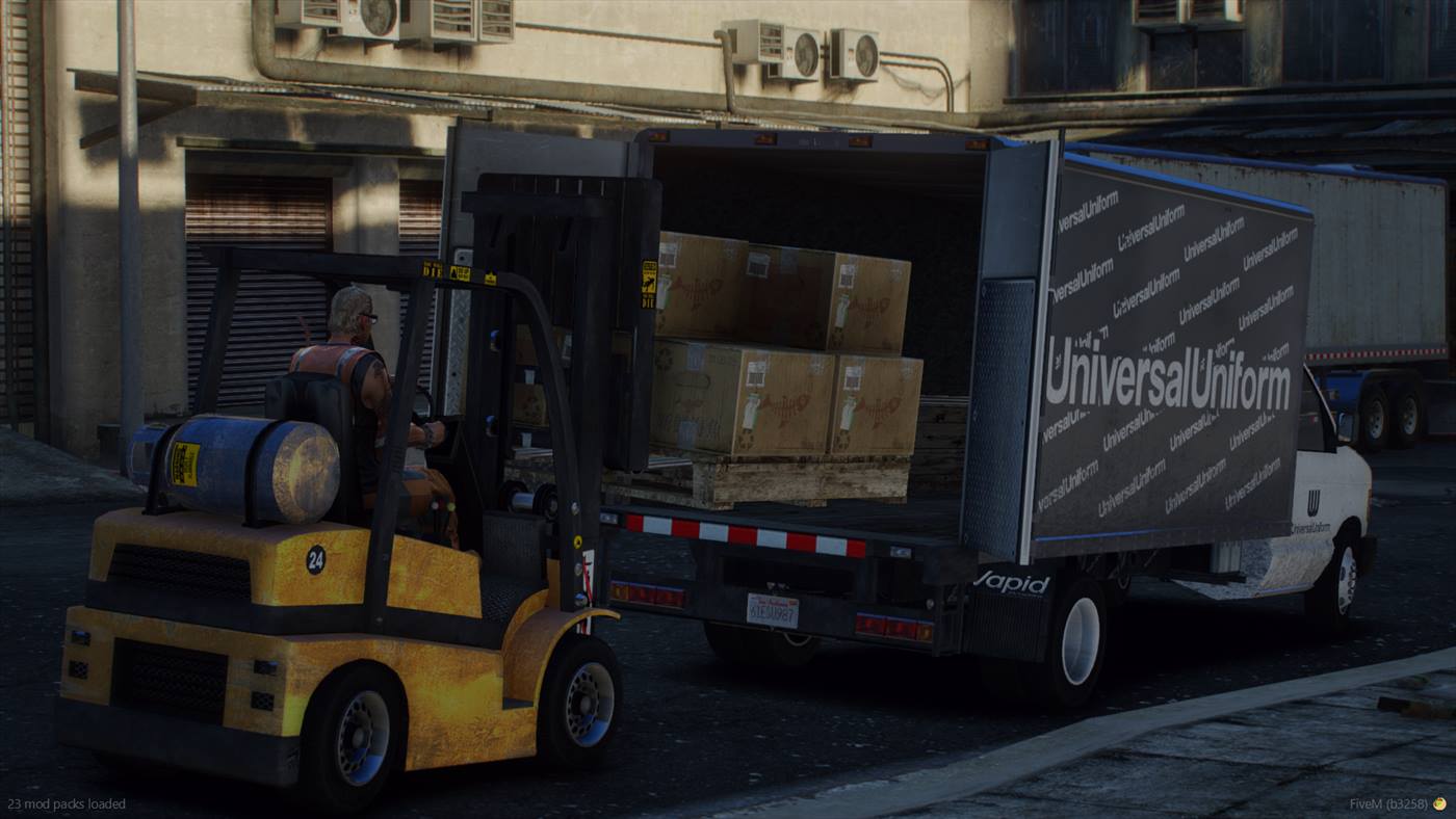 Civilian logistics forklift operation